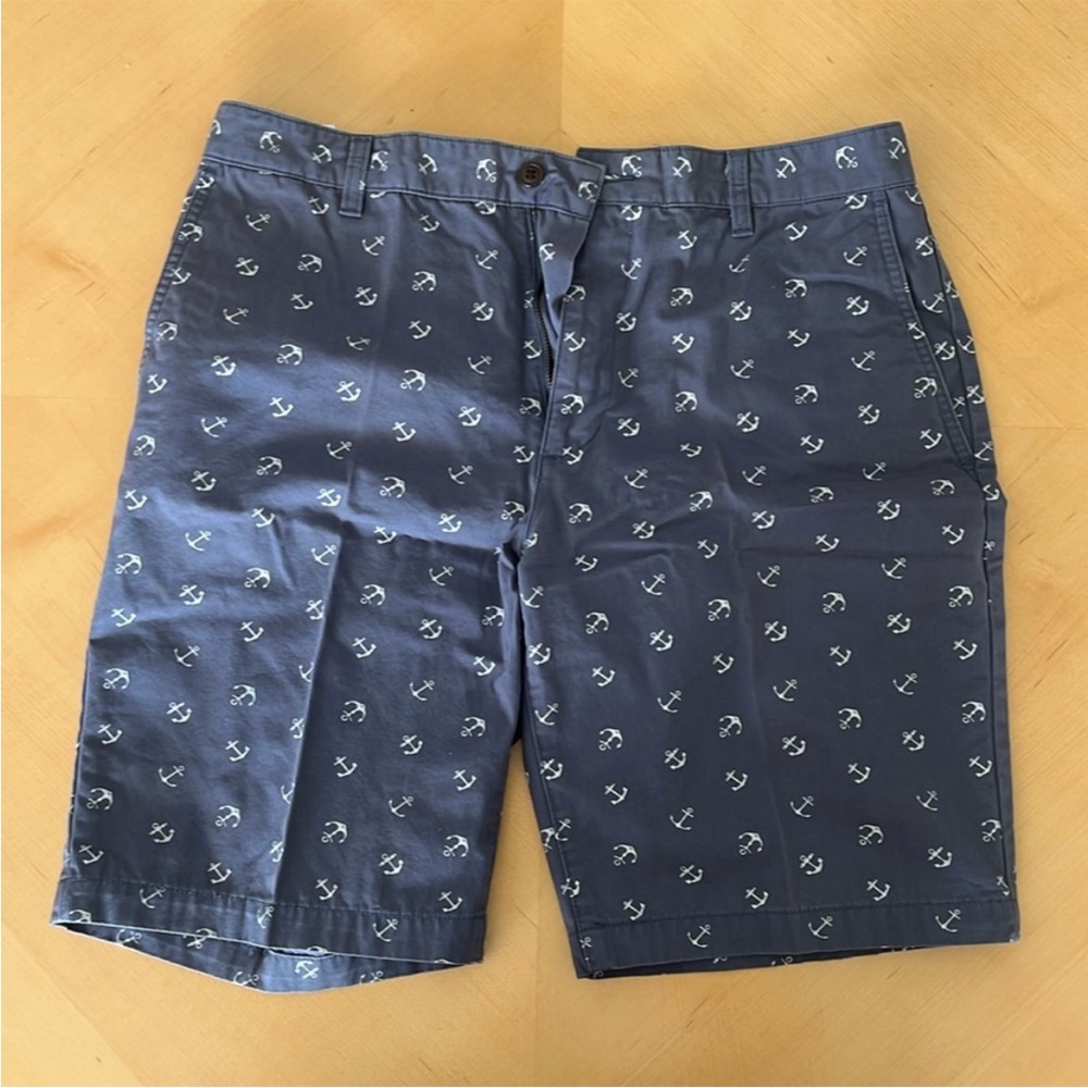Dockers Blue Flat Front Shorts with Nautical Print